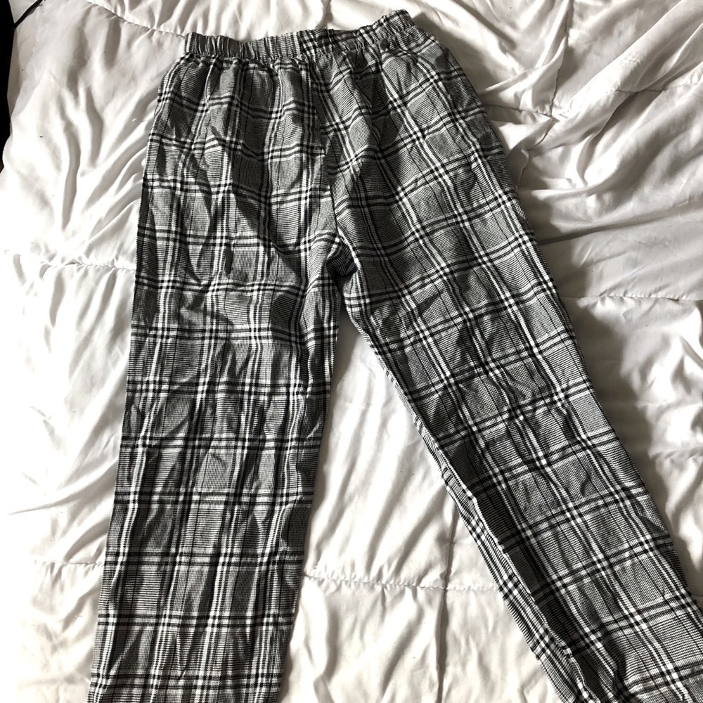Grey Plaid Pants
